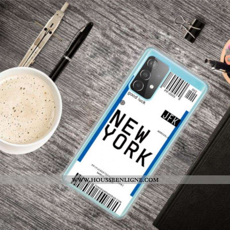 Coque Samsung Galaxy A52 4G / A52 5G / A52s 5G Boarding Pass to New York