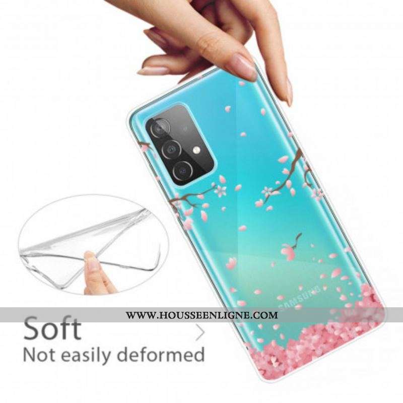 Coque Samsung Galaxy A52 4G / A52 5G / A52s 5G Branches à Fleurs