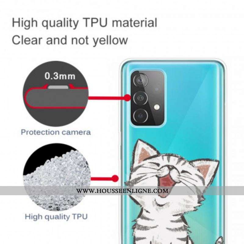 Coque Samsung Galaxy A52 4G / A52 5G / A52s 5G Cute Cat