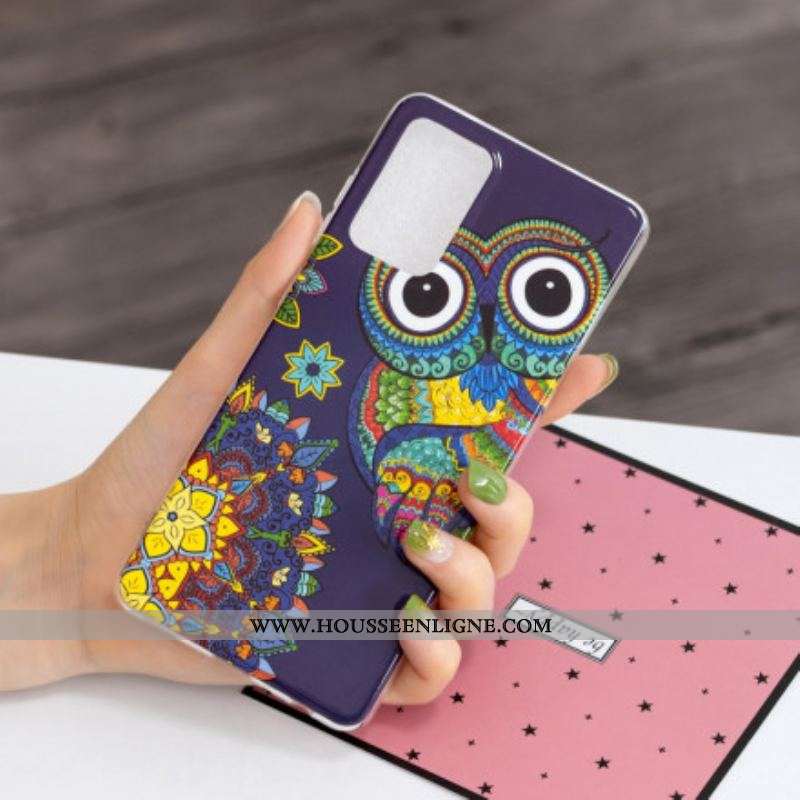 Coque Samsung Galaxy A52 4G / A52 5G / A52s 5G Hibou Mandala Fluorescente