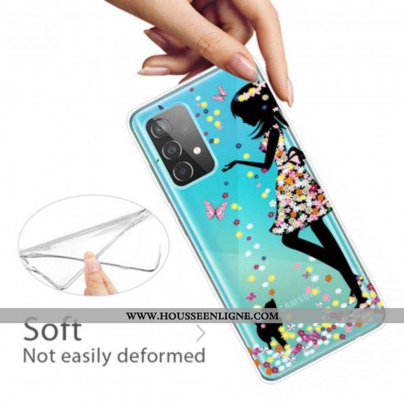 Coque Samsung Galaxy A52 4G / A52 5G / A52s 5G Jolie Tête Fleurie