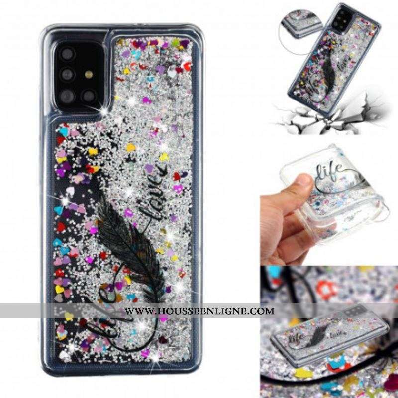 Coque Samsung Galaxy A52 4G / A52 5G / A52s 5G Life & Love Paillettes