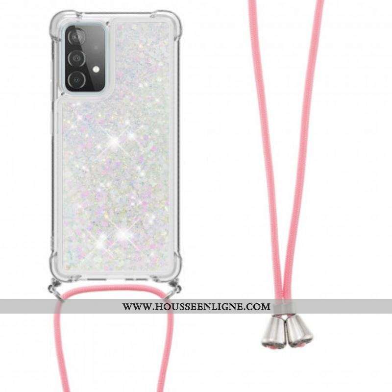 Coque Samsung Galaxy A52 4G / A52 5G / A52s 5G Paillettes avec Cordon