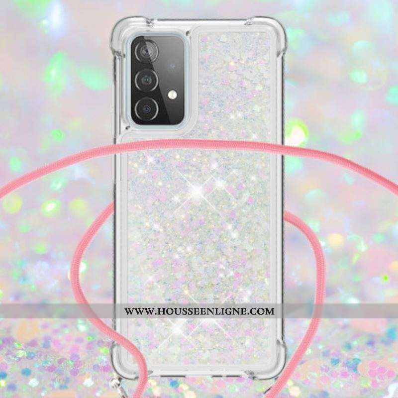 Coque Samsung Galaxy A52 4G / A52 5G / A52s 5G Paillettes avec Cordon