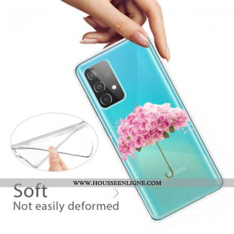 Coque Samsung Galaxy A52 4G / A52 5G / A52s 5G Parapluie en Roses