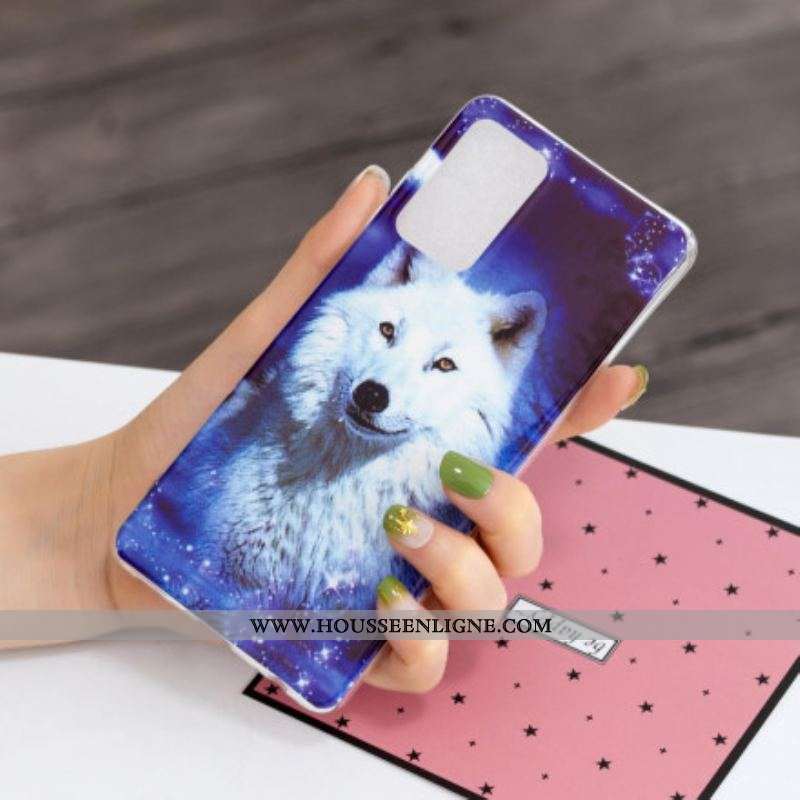 Coque Samsung Galaxy A52 4G / A52 5G / A52s 5G Série Loup Fluorescente