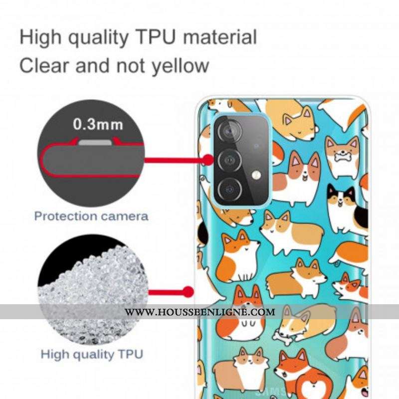 Coque Samsung Galaxy A52 4G / A52 5G / A52s 5G Transparente Multiples Chiens