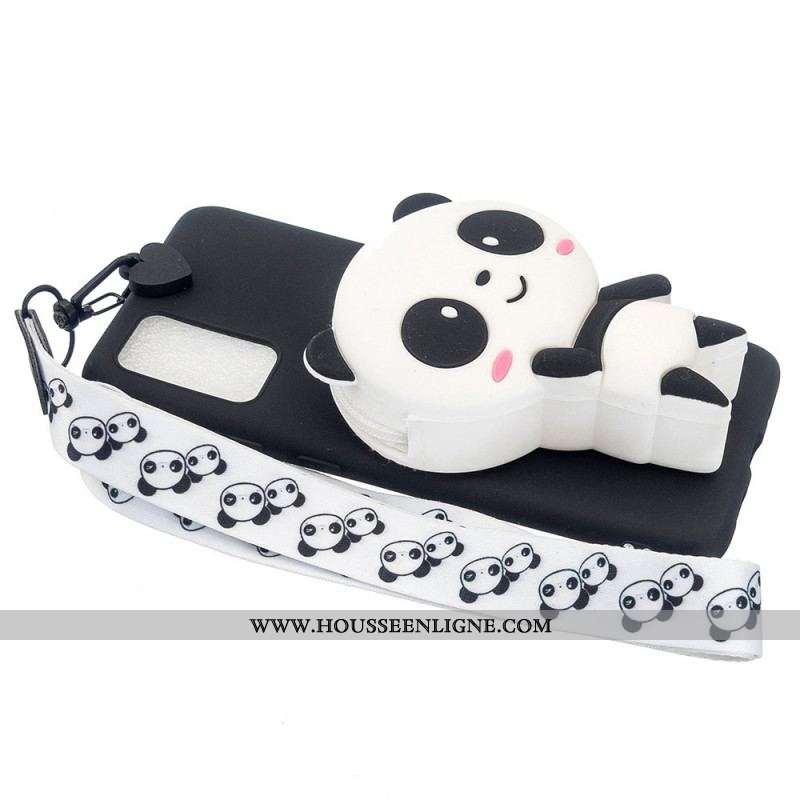 Coque Samsung Galaxy A53 5D Panda 3D avec lanière Mousqueton