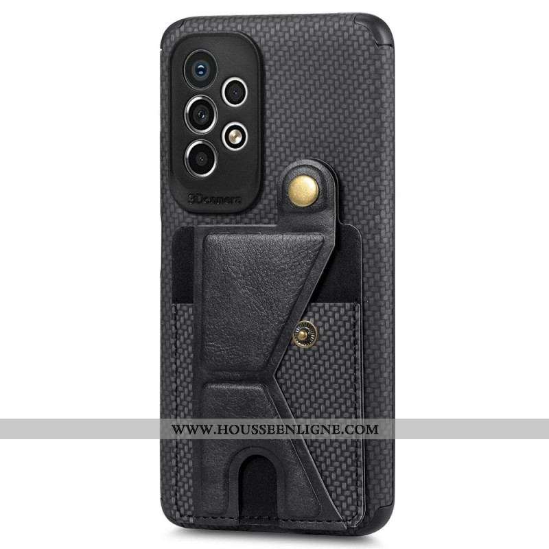 Coque Samsung Galaxy A53 5G Fibre Carbone Porte-Cartes Support