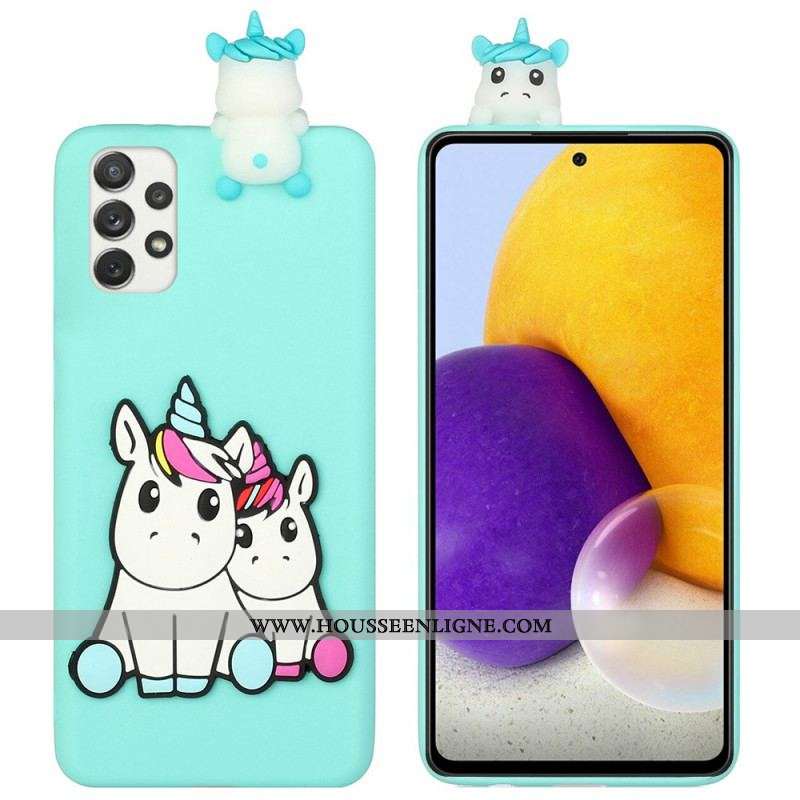 Coque Samsung Galaxy A53 5G Licornes 3D