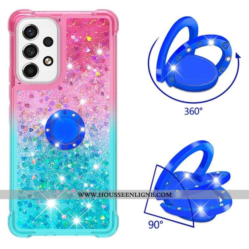 Coque Samsung Galaxy A53 5G Paillettes Anneau-Support