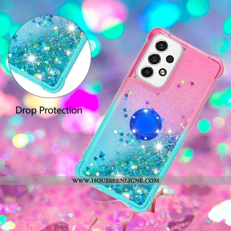 Coque Samsung Galaxy A53 5G Paillettes Anneau-Support