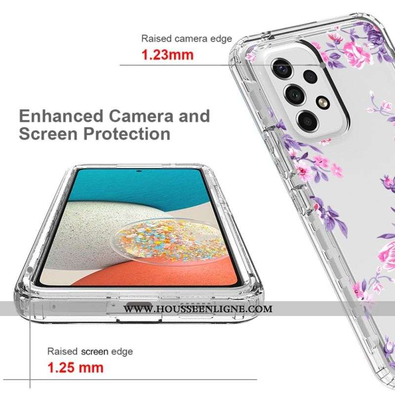 Coque Samsung Galaxy A53 5G Transparente Fleurs