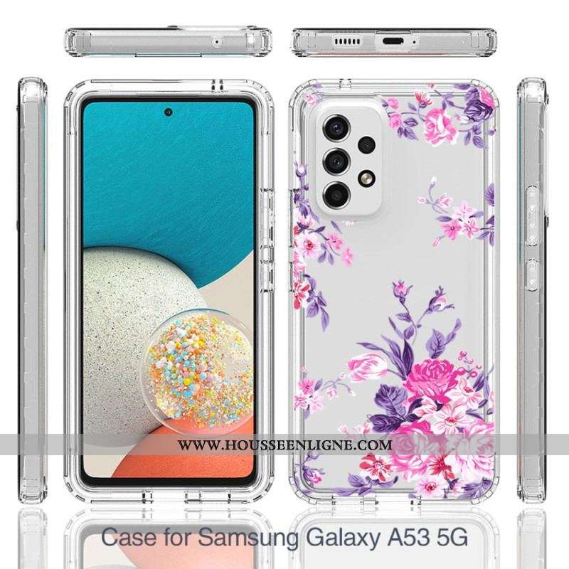 Coque Samsung Galaxy A53 5G Transparente Fleurs