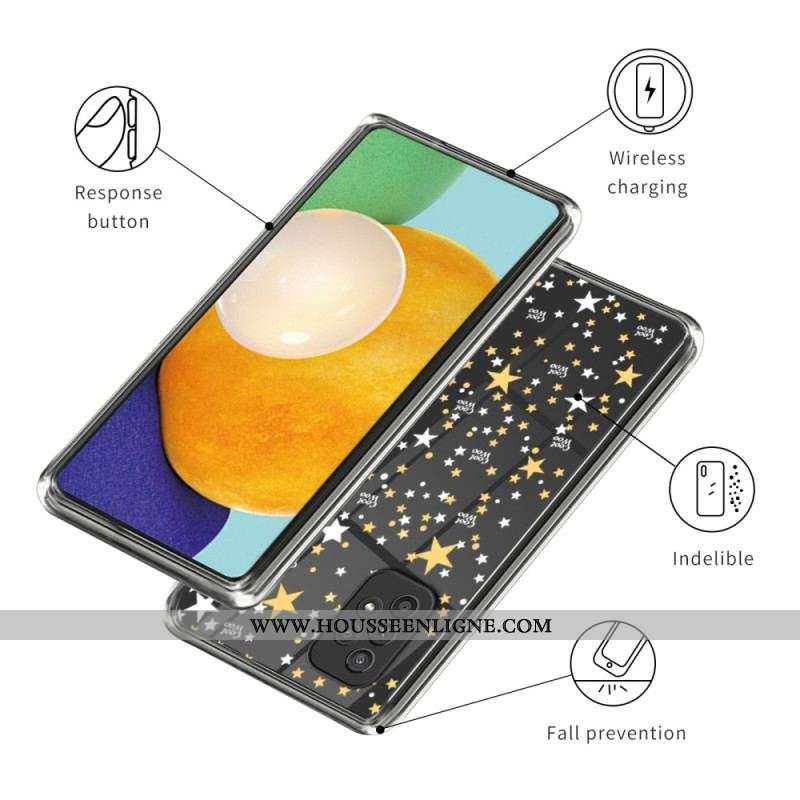 Coque Samsung Galaxy A53 5G Transparente Étoiles / Coeurs