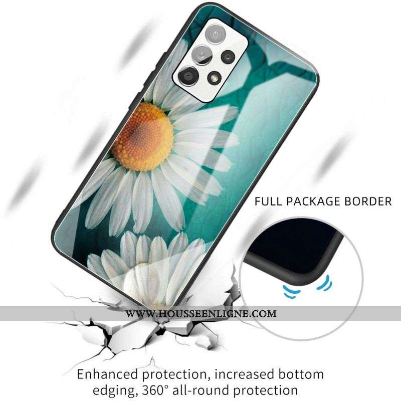 Coque Samsung Galaxy A53 5G Verre Trempé Marguerite