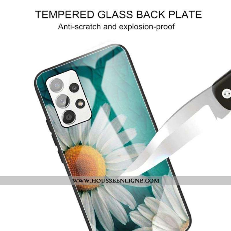 Coque Samsung Galaxy A53 5G Verre Trempé Marguerite