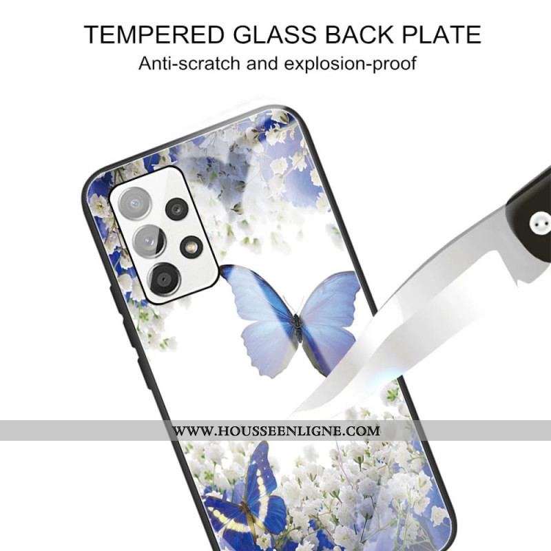 Coque Samsung Galaxy A53 5G Verre Trempé Papillons Design