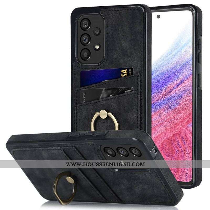 Coque Samsung Galaxy A53 5G Vintage Anneau-Support et Porte-Cartes