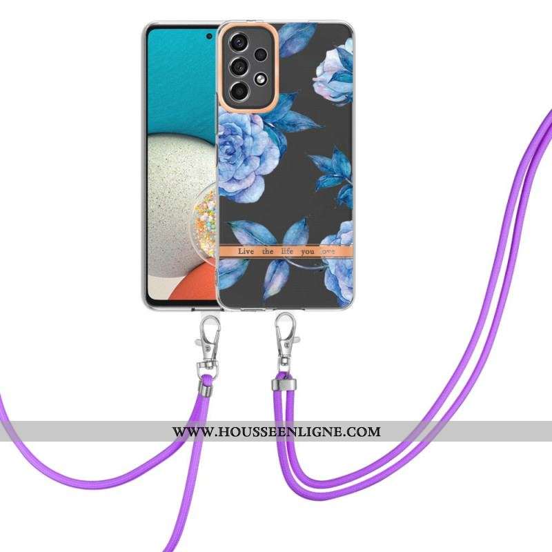 Coque Samsung Galaxy A53 5G à Cordon Florale