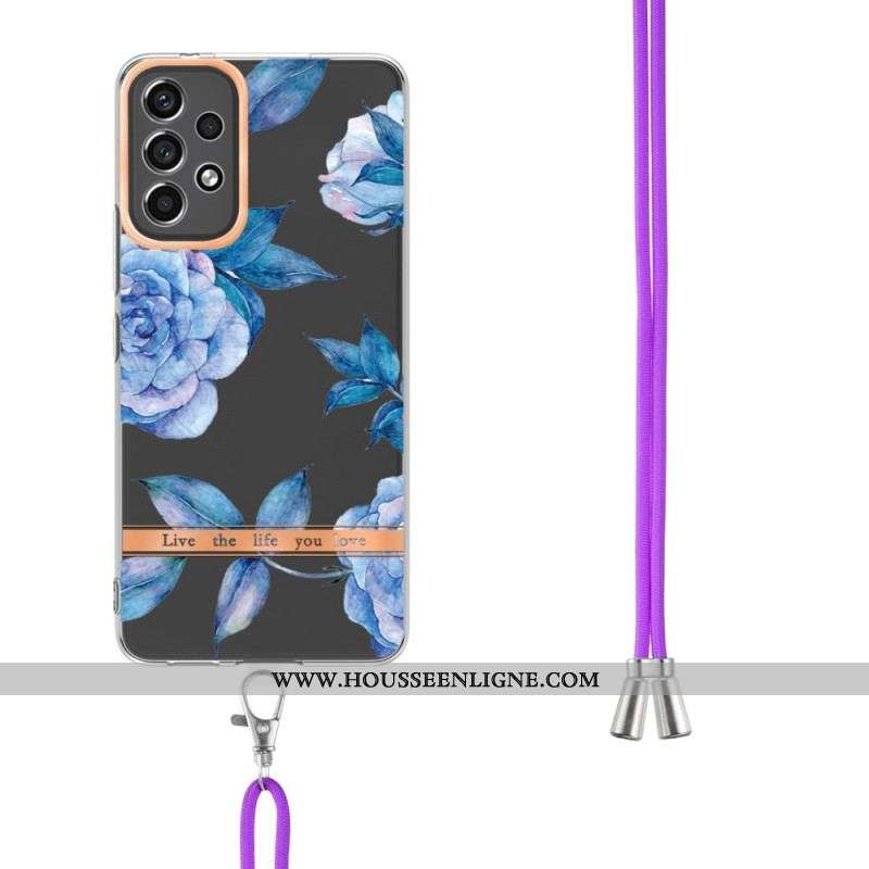 Coque Samsung Galaxy A53 5G à Cordon Florale