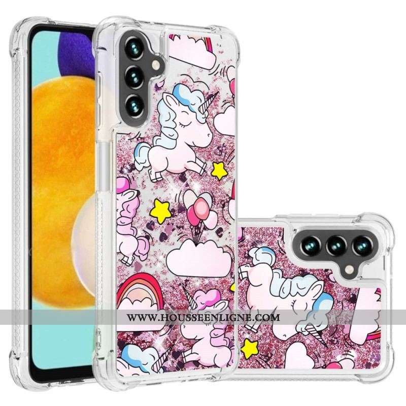 Coque Samsung Galaxy A54 5G Licornes à Paillettes