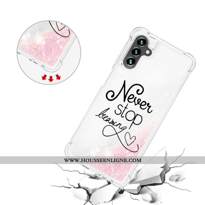 Coque Samsung Galaxy A54 5G Paillettes Never Stop