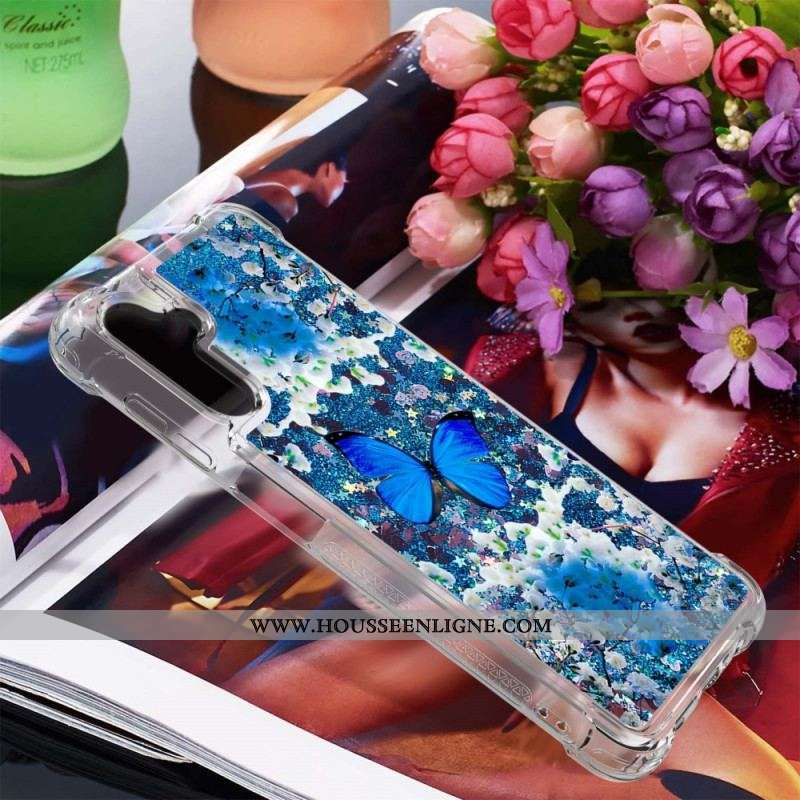 Coque Samsung Galaxy A54 5G Paillettes Papillons