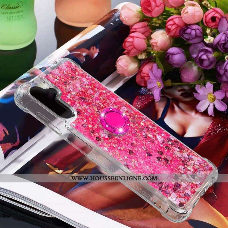 Coque Samsung Galaxy A54 5G Paillettes avec Anneau-Support