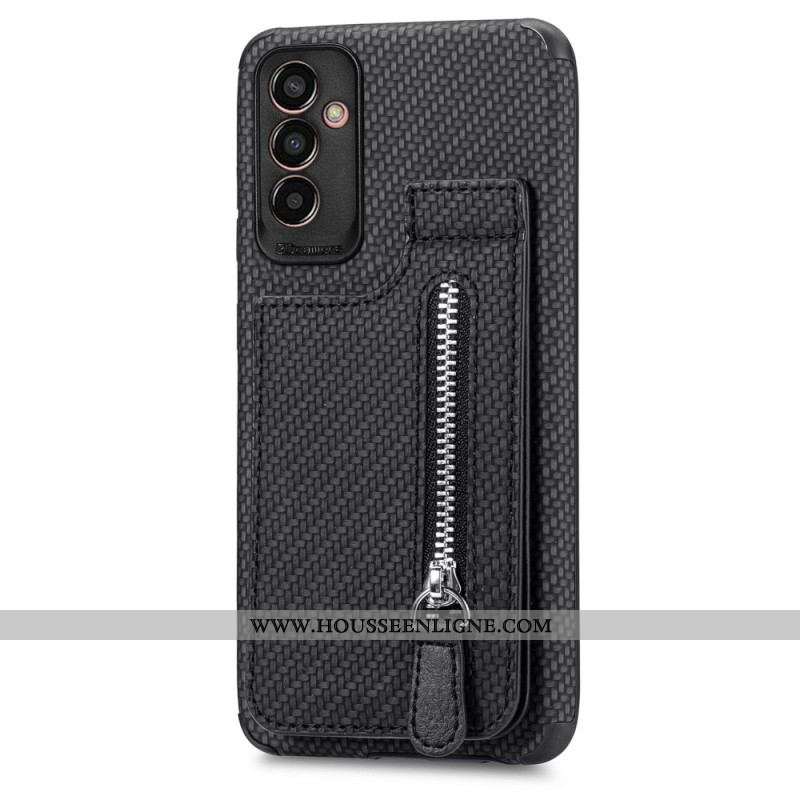 Coque Samsung Galaxy M13 Fibre Carbone Porte-Cartes Support