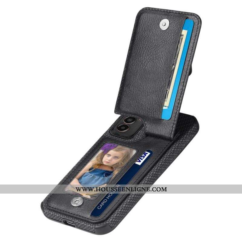 Coque Samsung Galaxy M13 Fibre Carbone Porte-Cartes Support