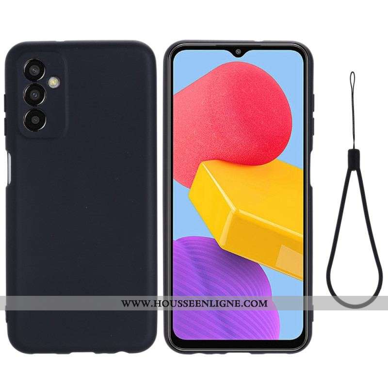 Coque Samsung Galaxy M13 Silicone Liquide avec Lanière