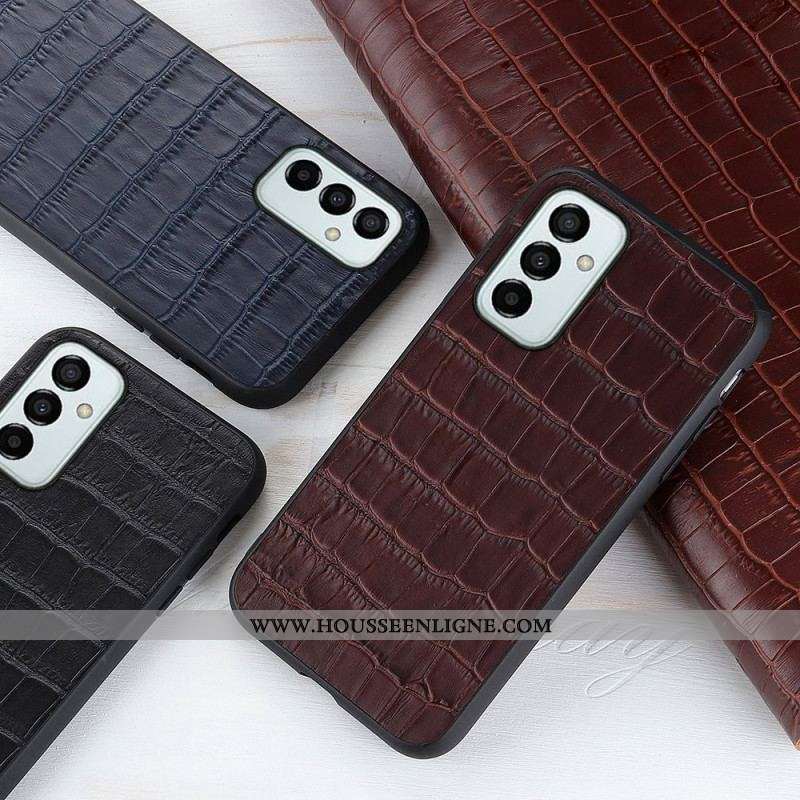 Coque Samsung Galaxy M23 5G Véritable Cuir Texture Crocodile