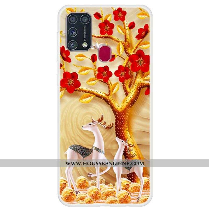 Coque Samsung Galaxy M31 Arbre Doré