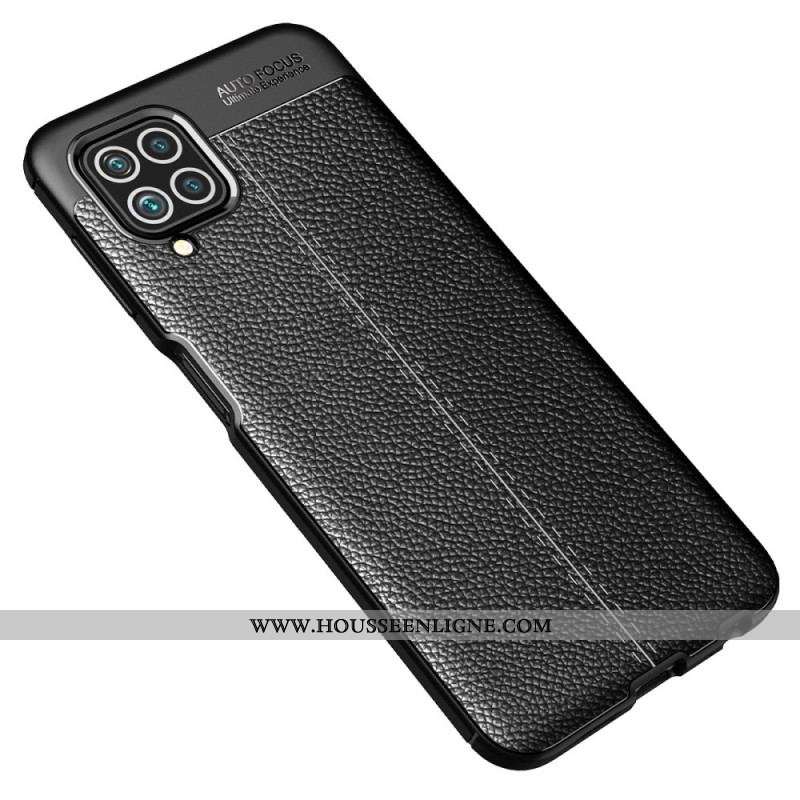 Coque Samsung Galaxy M32 Effet Cuir Litchi Double Line