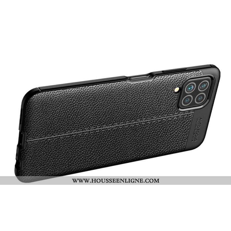 Coque Samsung Galaxy M32 Effet Cuir Litchi Double Line