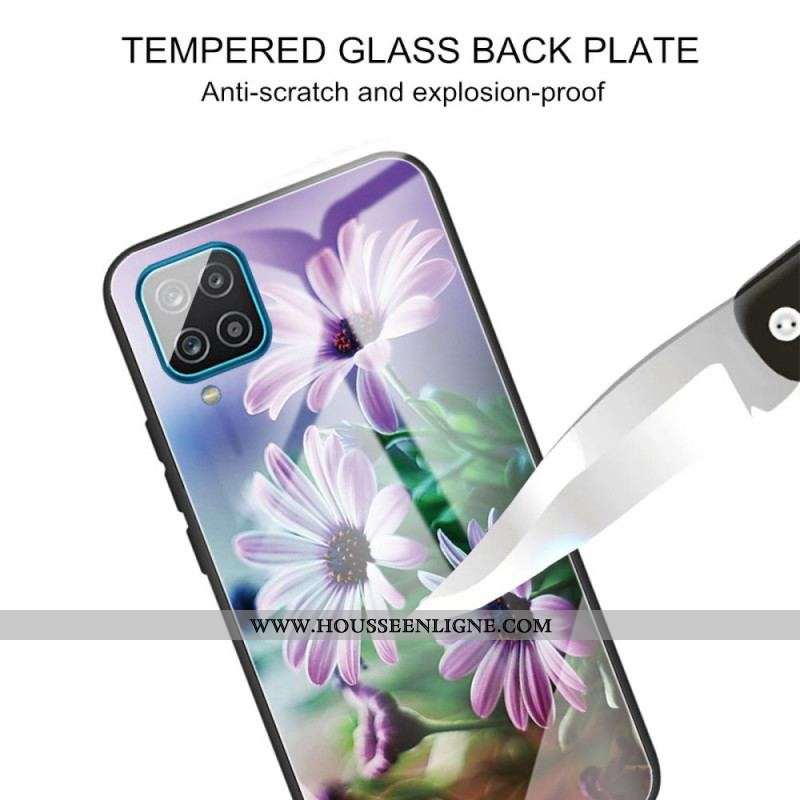 Coque Samsung Galaxy M32 Verre Trempé Fleurs