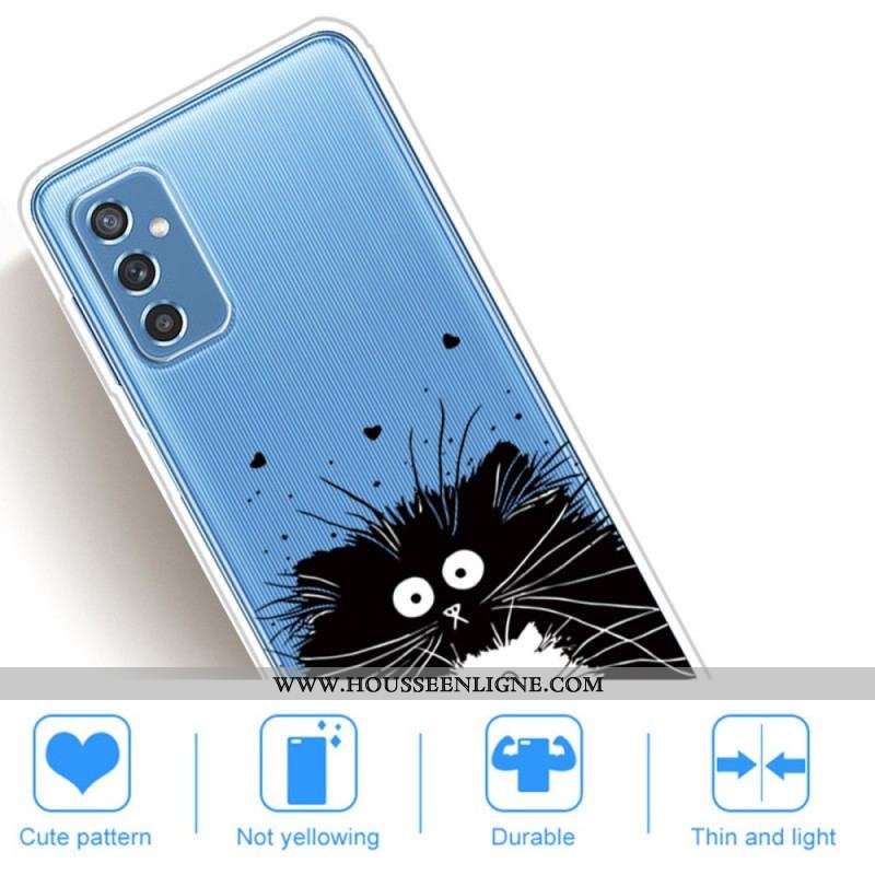 Coque Samsung Galaxy M52 5G Chats Noir et Blanc