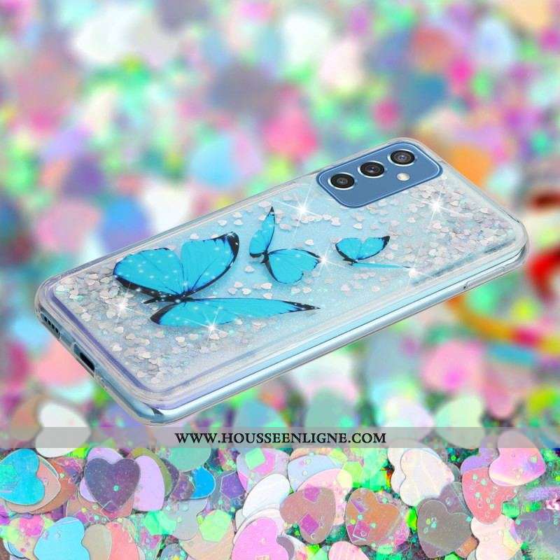 Coque Samsung Galaxy M52 5G Papillon Saphir