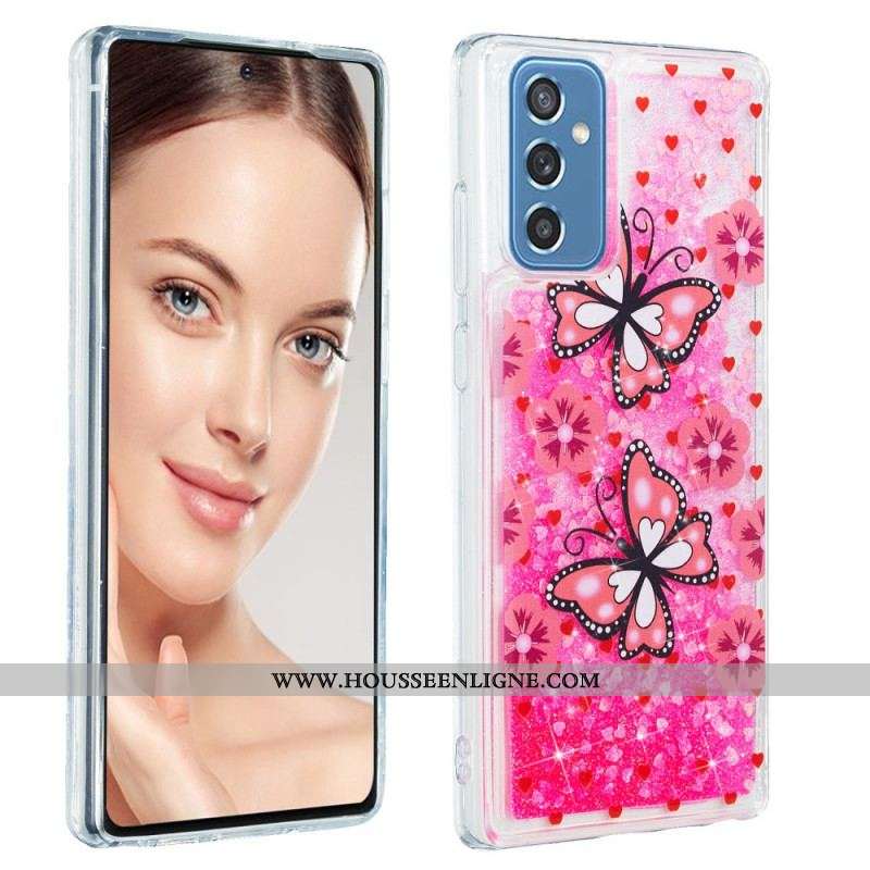 Coque Samsung Galaxy M52 5G Papillons Roses