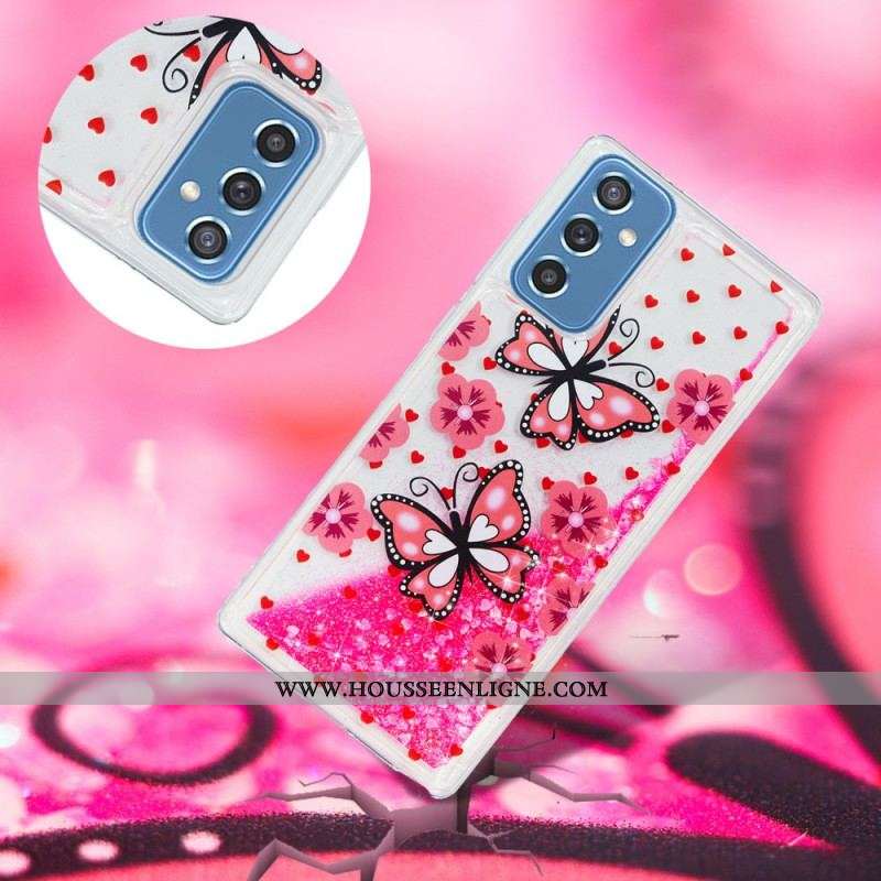 Coque Samsung Galaxy M52 5G Papillons Roses