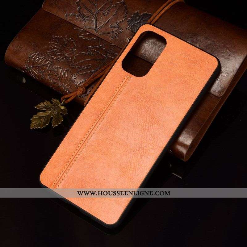 Coque Samsung Galaxy M52 5G Simili Cuir à Liseré