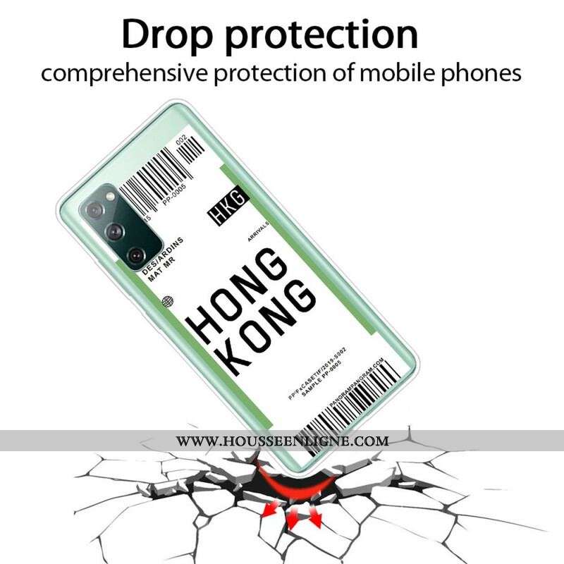 Coque Samsung Galaxy S20 FE Boarding Pass to Hong Kong