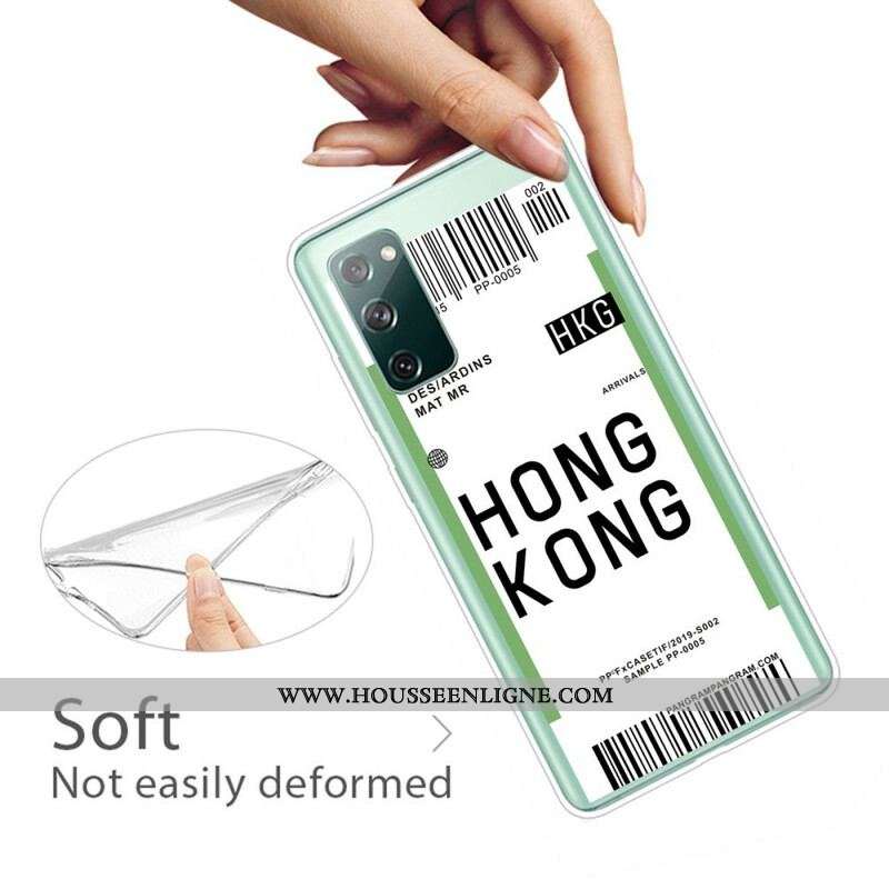 Coque Samsung Galaxy S20 FE Boarding Pass to Hong Kong