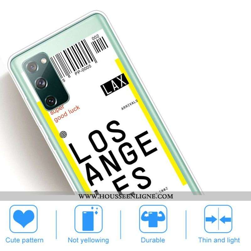 Coque Samsung Galaxy S20 FE Boarding Pass to Los Angeles