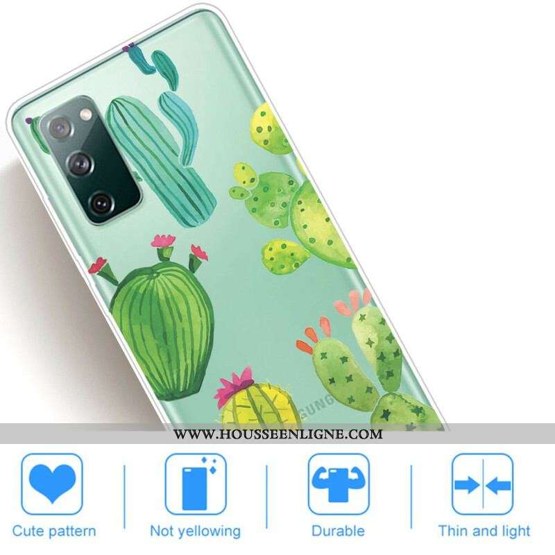 Coque Samsung Galaxy S20 FE Cactus Aquarelle