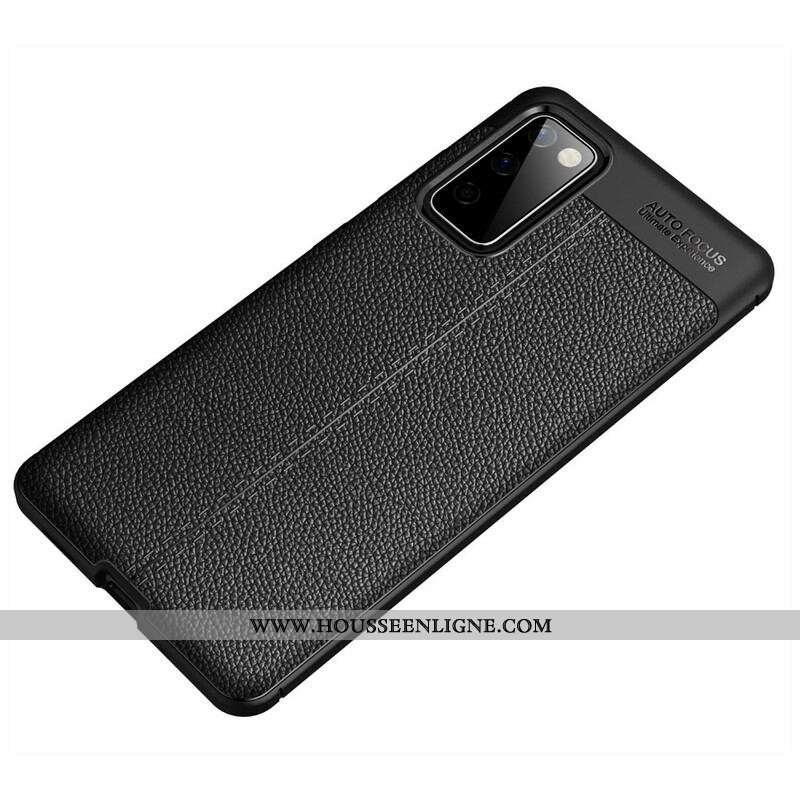 Coque Samsung Galaxy S20 FE Effet Cuir Litchi Double Line