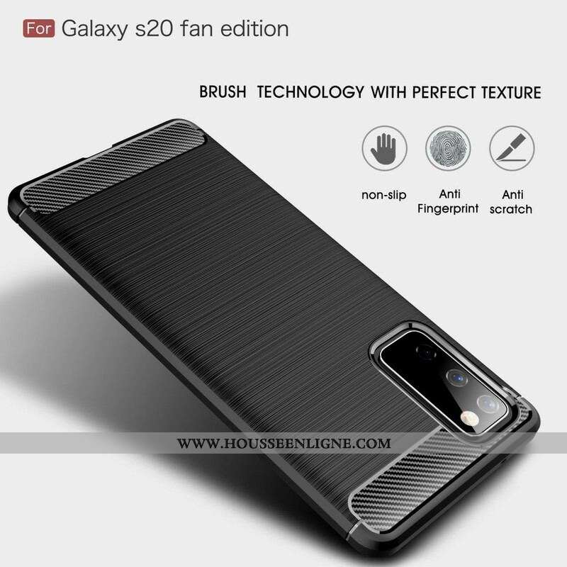 Coque Samsung Galaxy S20 FE Fibre Carbone Brossée