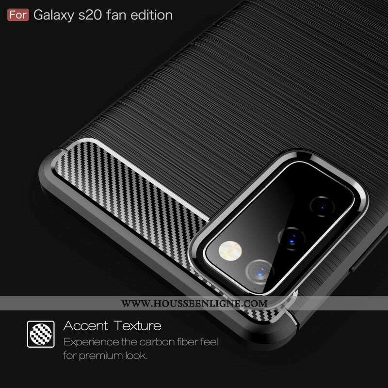 Coque Samsung Galaxy S20 FE Fibre Carbone Brossée