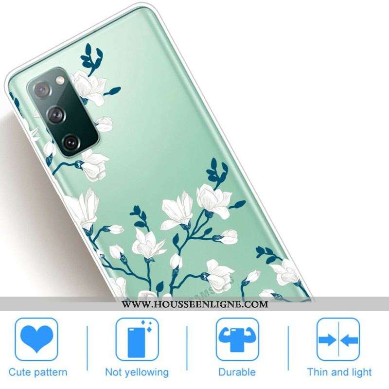 Coque Samsung Galaxy S20 FE Fleurs Blanches